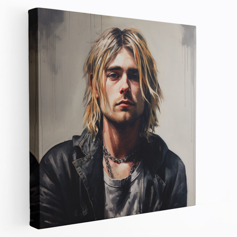 Kurt Cobain Realistic Glass Print - Kurt Cobain, Haunting Beauty, Home Decoration, Realistic Portrait