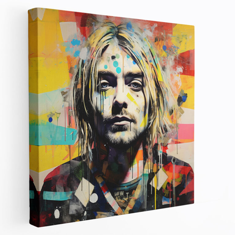 Kurt Cobain Glass Print - Kurt Cobain, Glass Print, Surreal Mixed Media Artwork, Glass Art