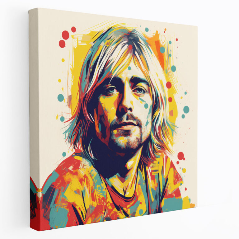 Kurt Cobain Glass Print - Kurt Cobain, Kurt Cobain, Pop Art-Inspired Illustration, Modern Art