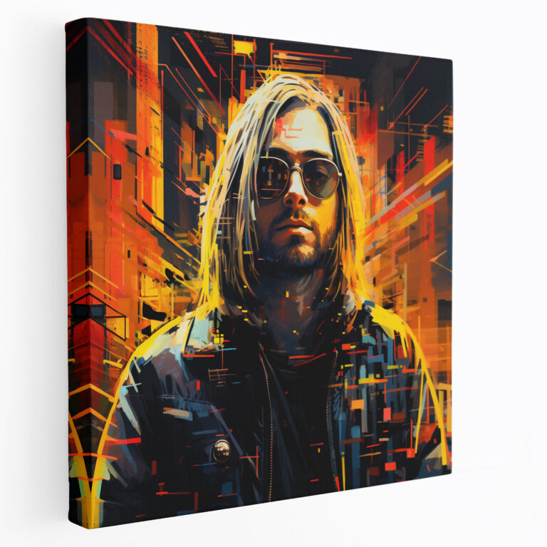 Kurt Cobain Glass Print - Kurt Cobain, Blending Past And Future, Glass Wall Art, Home Decoration