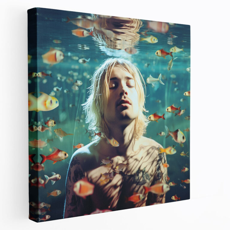 Kurt Cobain Surreal Glass Wall Art - Kurt Cobain, Glass Print, Music Enthusiasts, Surreal