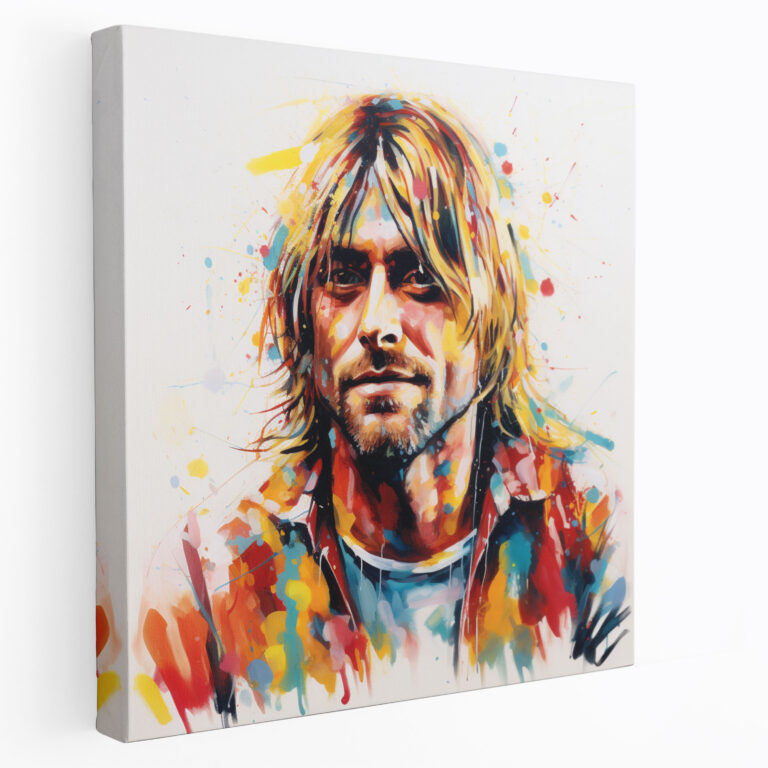 Kurt Cobain Glass Print - Abstract Expressionist Art - Kurt Cobain, Wall Decoration, Glass Print, Glass Art