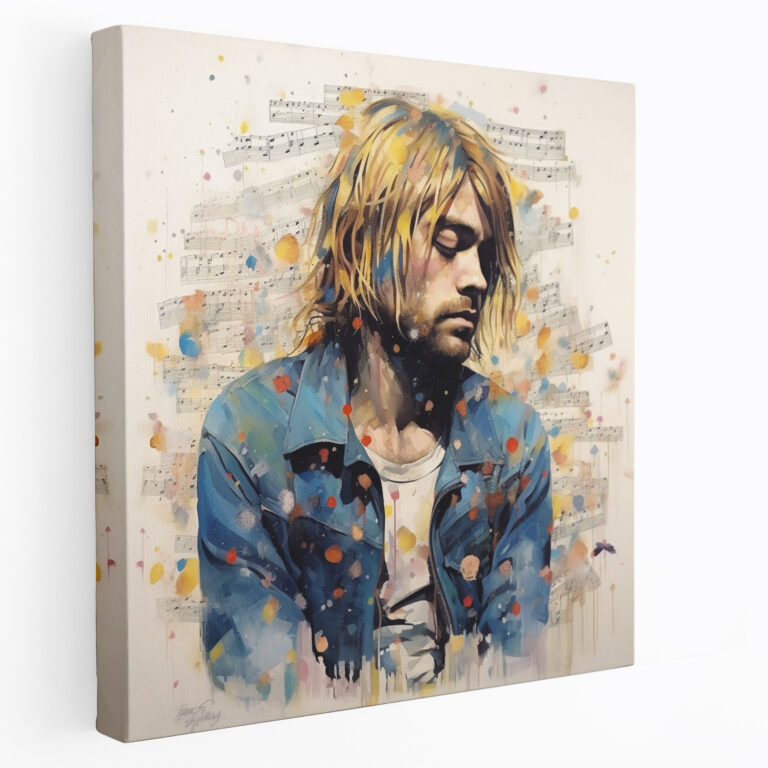 Kurt Cobain Glass Print - Surreal Lyric Fusion - Kurt Cobain, Modern Art, Glass Print, Glass Art