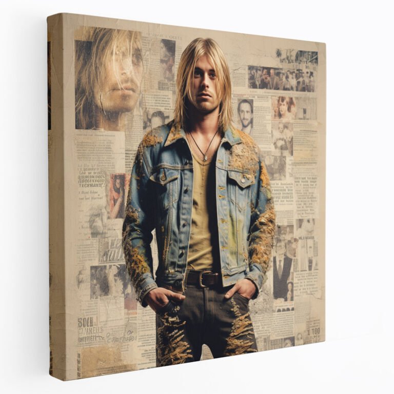 Kurt Cobain Glass Print - Vintage Memorabilia Collage - Kurt Cobain, Glass Print, Home Decoration, Modern Art