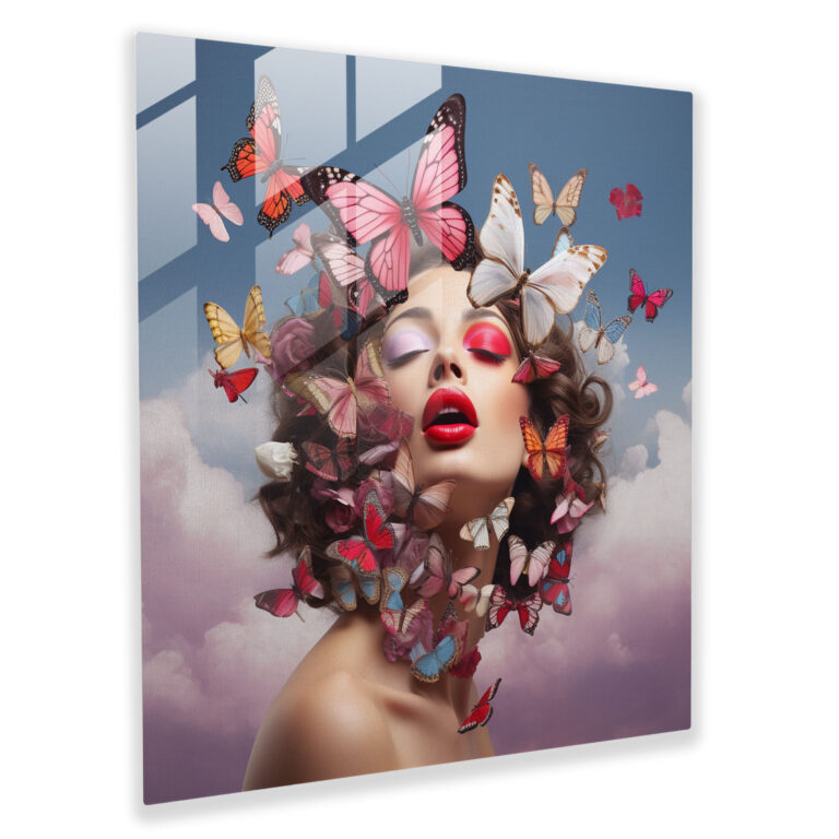 Kiss Of Dreams Glass Print - Kiss, Glass Print, Modern Art, Composition