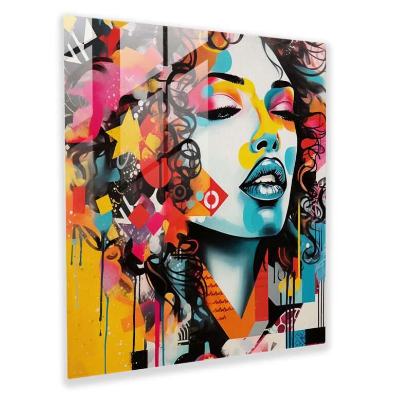 Kiss Of Graffiti Glass Print - Kiss, Glass Print, Glass Art, Glass Wall Art