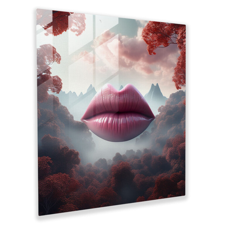Enchanted Kiss - Glass Wall Art - Kiss, Glass Print, Wall Decoration, Modern Art
