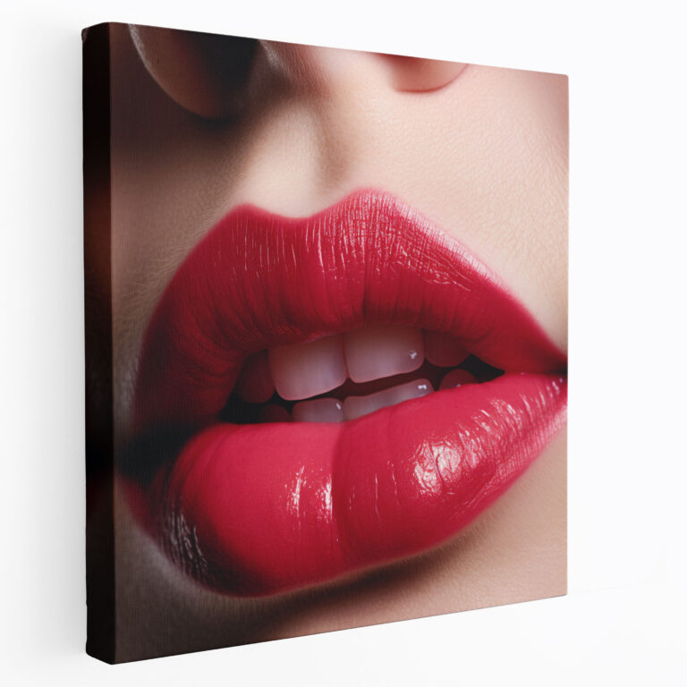 Close-Up Kiss Canvas Print - Kiss, Wall Decoration, Home Decoration, Canvas