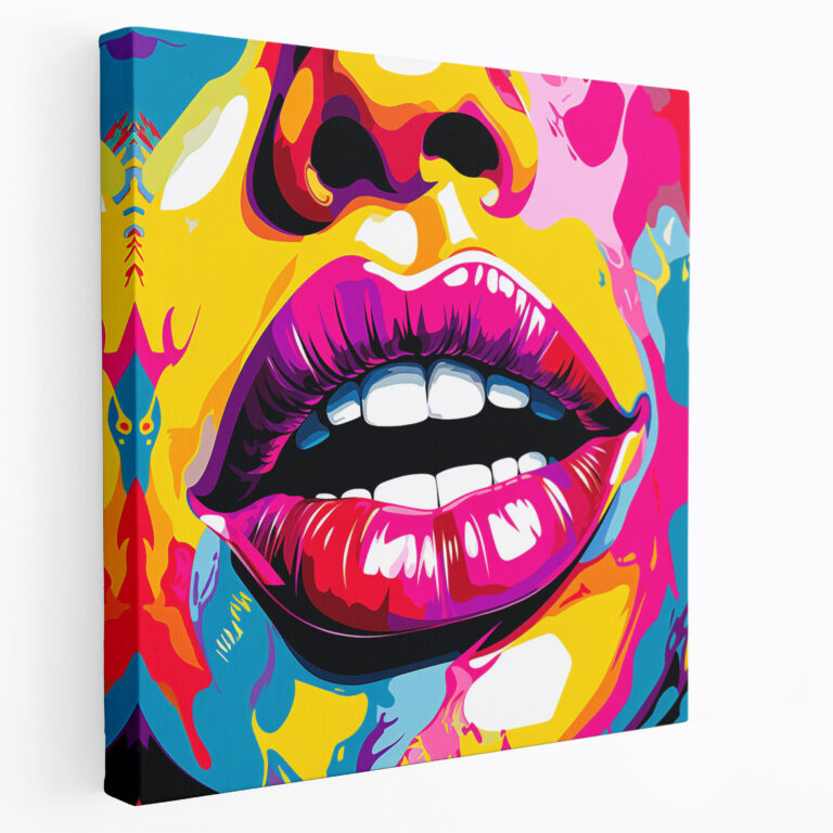 Vibrant Kiss Wall Art - Kiss, Canvas, Wall Decoration, Pop Art