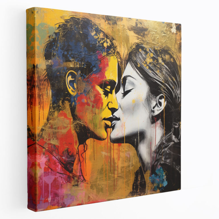 Abstract Kiss Wall Art - Kiss, Bold, Abstract, Vibrant