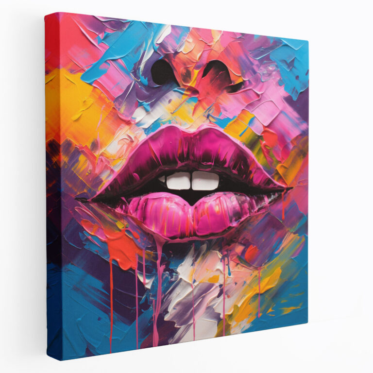 Kiss Canvas Print - Colorful Abstract Wall Art - Kiss, Canvas, Kiss, Canvas Wall Art
