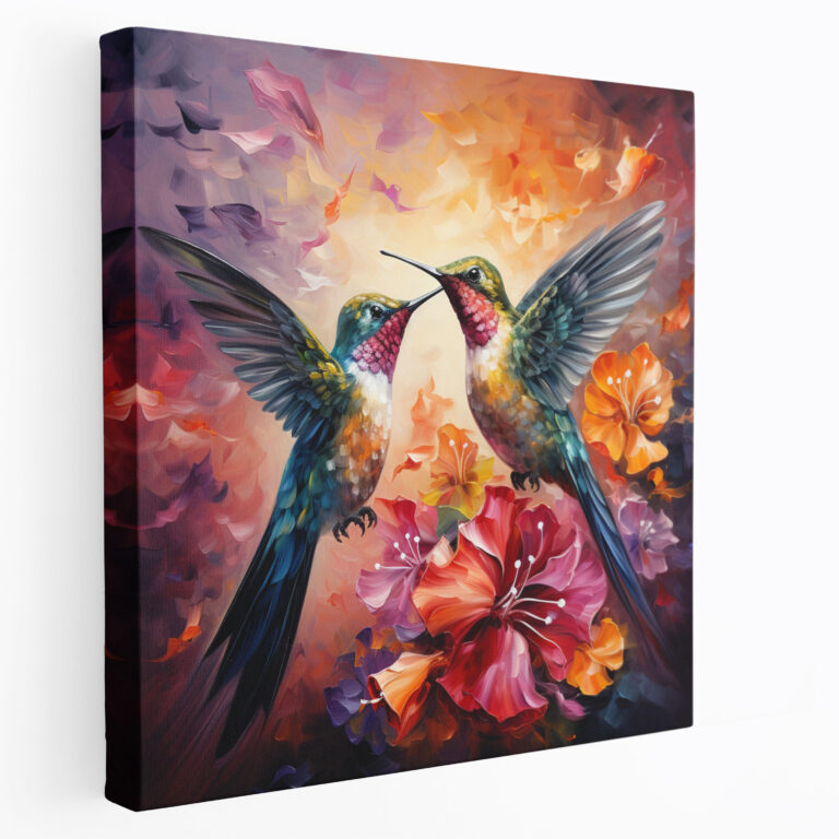 Kiss Canvas Print - Kiss, Nature-Inspired, Vibrant Painting, Home Decoration