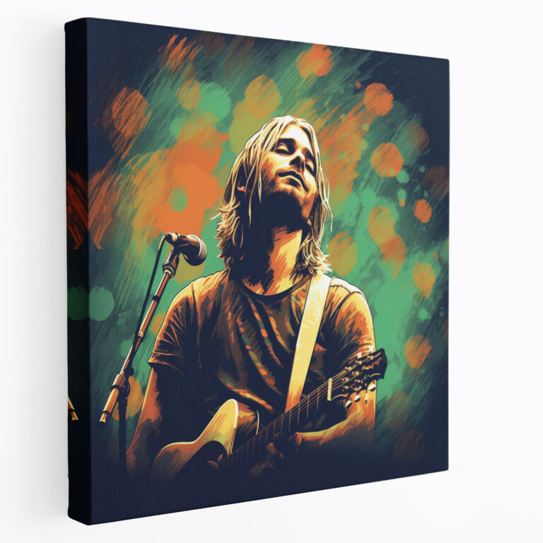 Kurt Cobain Wall Art - Retro-Inspired Canvas Print - Kurt Cobain, Kurt Cobain, Wall Decoration, Canvas Print