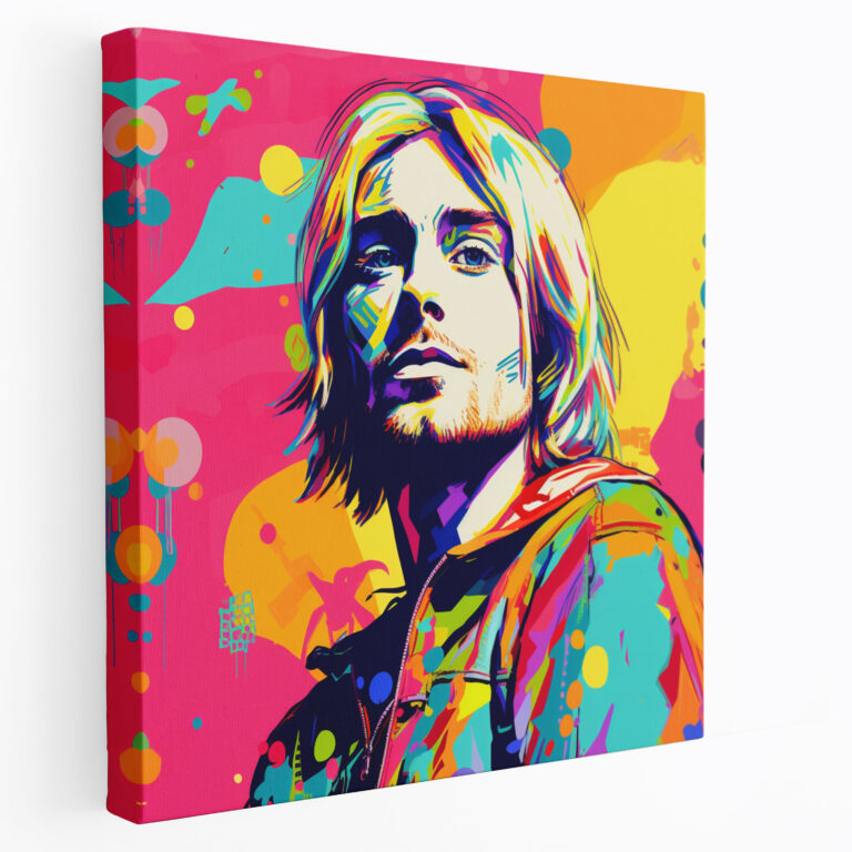 Kurt Cobain Wall Decoration - Pop Art Canvas Print - Kurt Cobain, Vibrant Colors, Home Decoration, Dynamic Touch