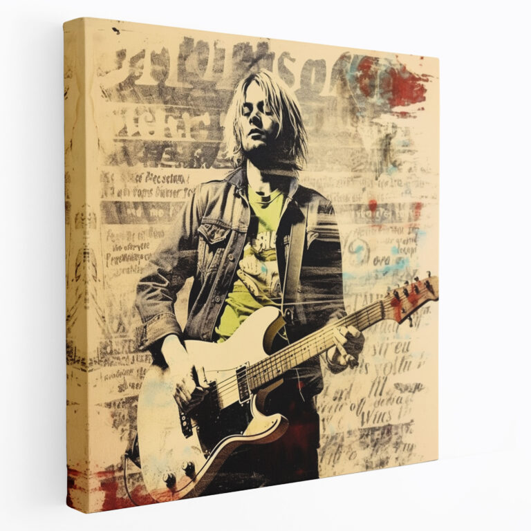 Kurt Cobain Canvas Print - Vintage Concert Poster Wall Art - Kurt Cobain, Wall Decoration, Distressed Retro Look, Home Decoration