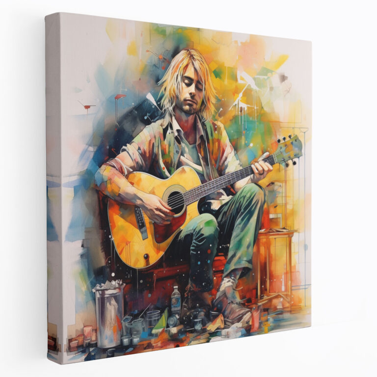 Kurt Cobain Canvas Print - Watercolor Style Wall Art - Kurt Cobain, Kurt Cobain, Canvas Print, Watercolor Style