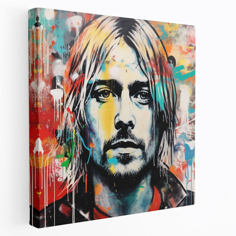 Kurt Cobain Canvas Print - Graffiti Style Wall Art - Kurt Cobain, Non-Conformist Spirit, Graffiti Style, Rebellious Image