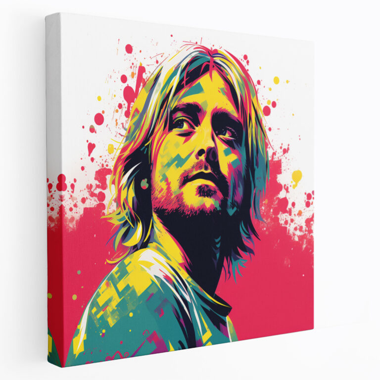 Kurt Cobain Pop Art Style Canvas Print - Kurt Cobain, Canvas Print, Wall Art, Energetic