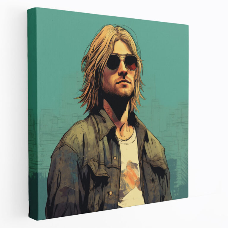 Kurt Cobain Retro Comic Book Canvas Print - Kurt Cobain, Nostalgia, Wall Art, Home Decoration