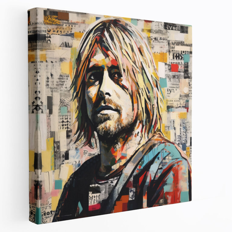 Kurt Cobain Abstract Collage Canvas Print - Kurt Cobain, Kurt Cobain, Creativity, Song Lyrics