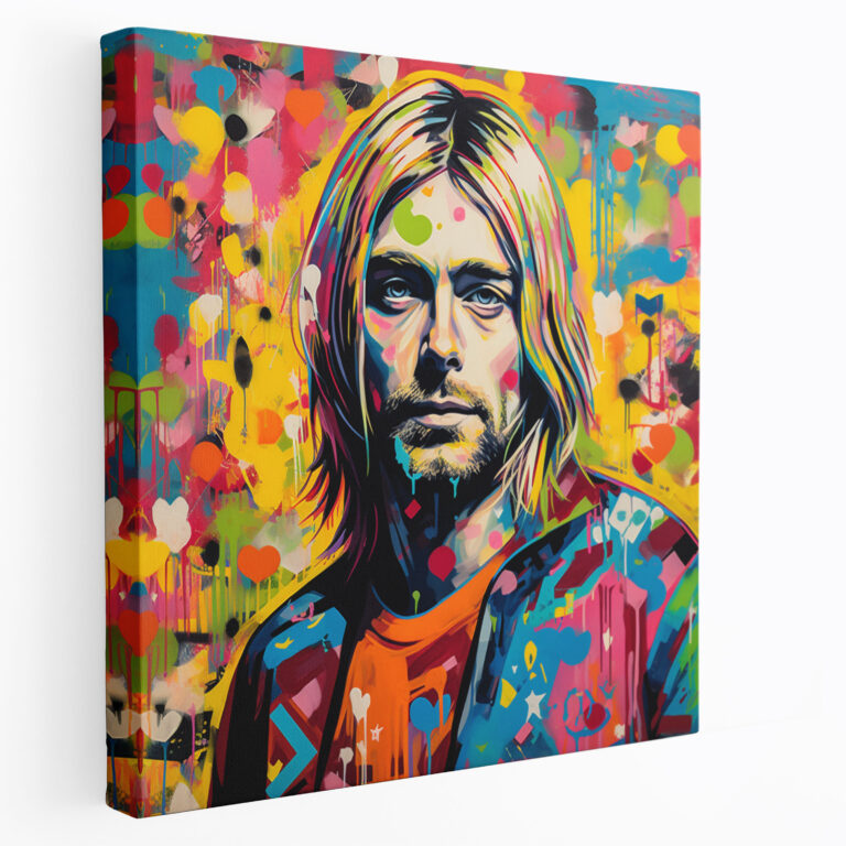 Kurt Cobain Graffiti Style Canvas Print - Kurt Cobain, Rebellious, Home Decoration, Graffiti Style