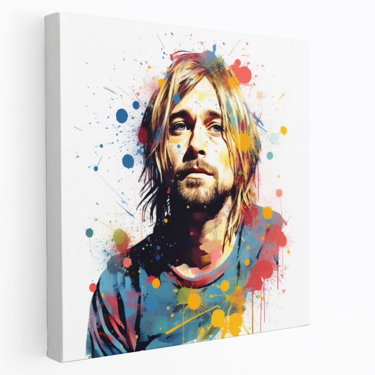Kurt Cobain Canvas Print - Kurt Cobain, Abstract Painting, Kurt Cobain, Vibrant Colors