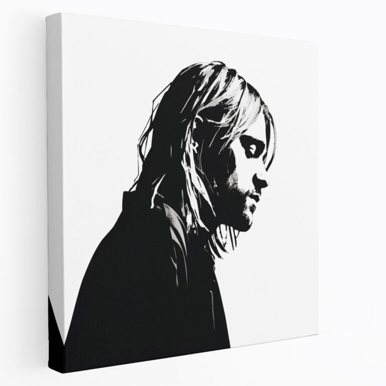 Kurt Cobain Wall Art - Kurt Cobain, Canvas, Iconic Profile, Grunge Music