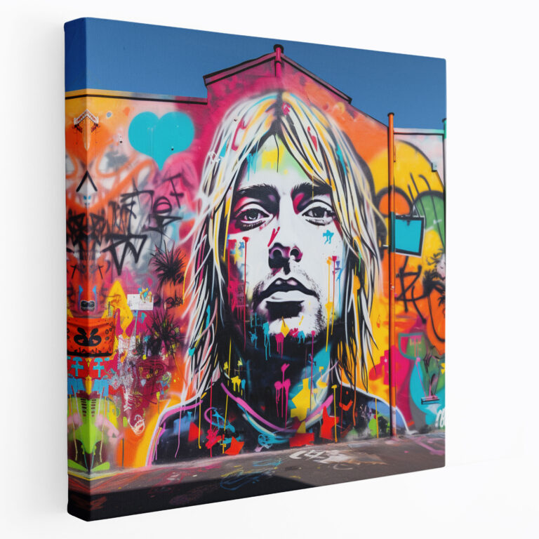 Kurt Cobain Canvas Print - Graffiti Wall Art - Kurt Cobain, Mural, Canvas Print, Canvas