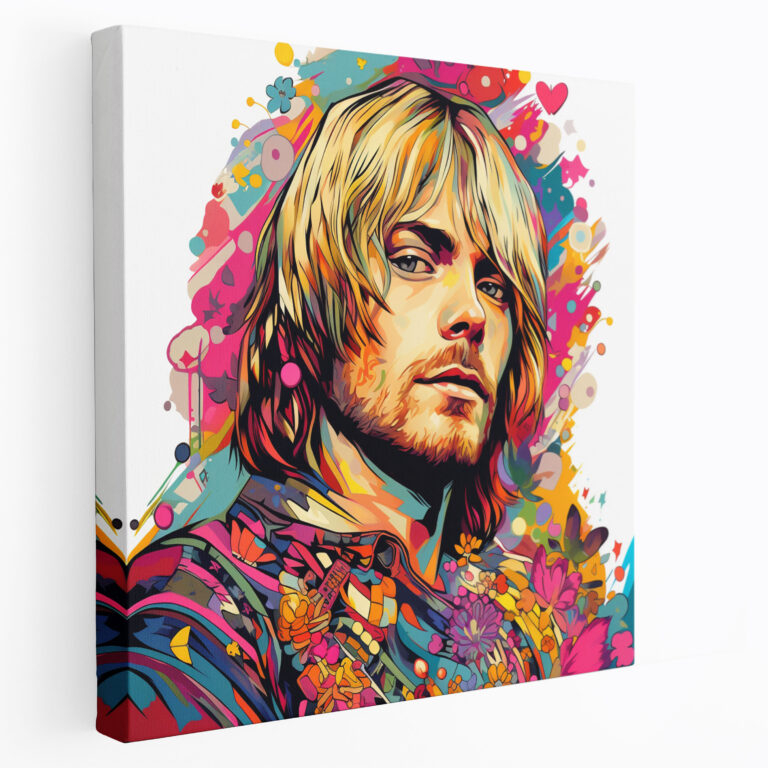 Kurt Cobain Canvas Print - Psychedelic Wall Art - Kurt Cobain, Canvas Print, Kurt Cobain, Canvas Wall Art