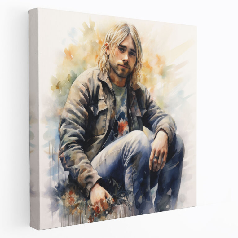 Kurt Cobain Canvas Print - Watercolor Wall Art - Kurt Cobain, Home Decoration, Canvas Print, Wall Decoration
