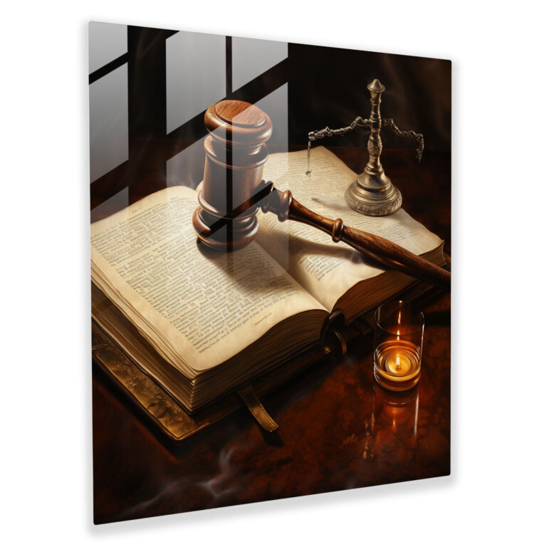Symbol Of Justice Glass Print - Law, Symbol Of Justice, Law Book, Modern Art