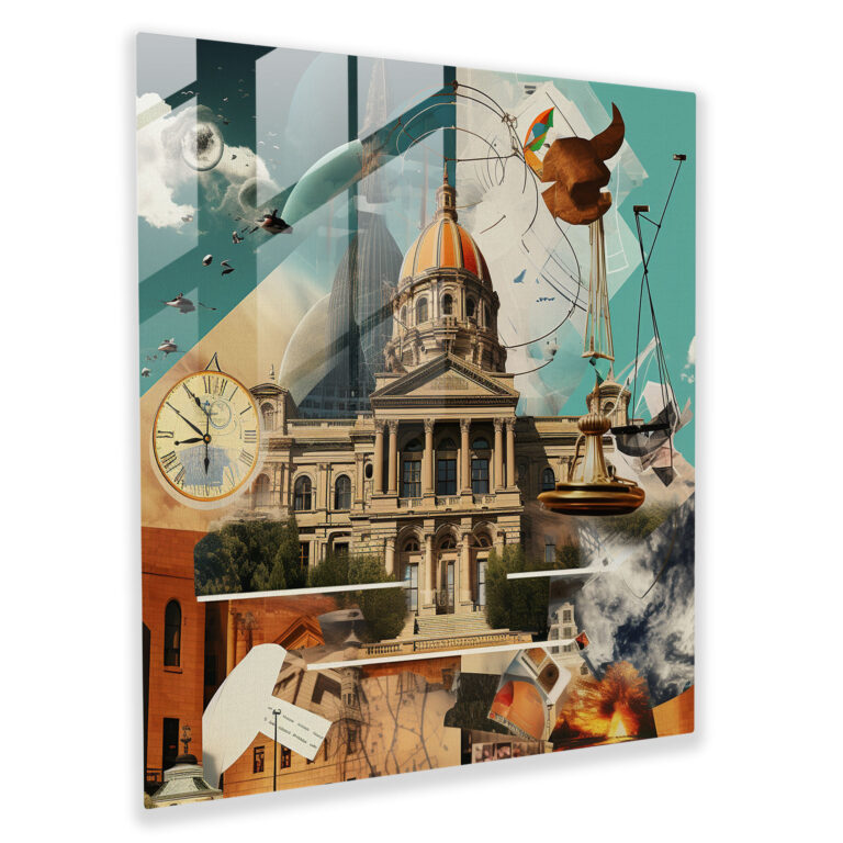 Legal Icons Glass Print - Law, Glass Wall Art, Modern Art, Wall Decoration