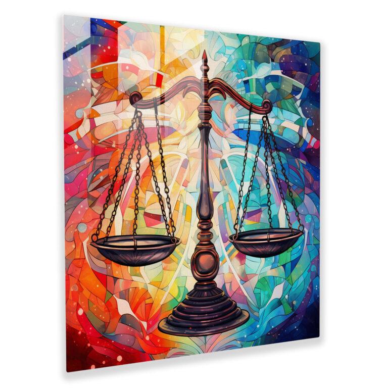 Law Theme Glass Print - Law, Modern Art, Glass Art, Glass Print