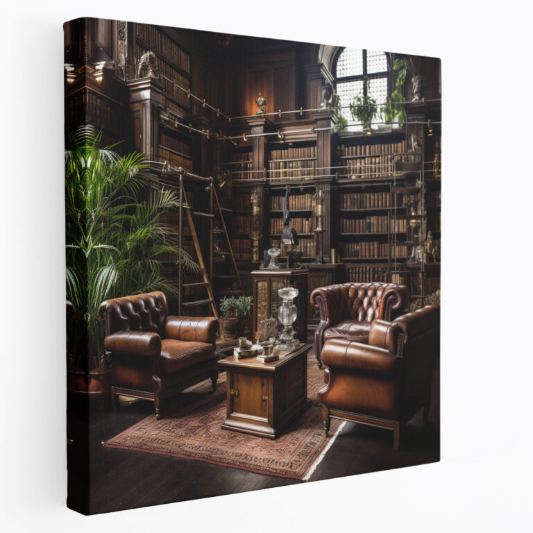 Vintage Law Library Canvas Print - Law, Wall Art, Wall Decoration, Canvas Wall Art