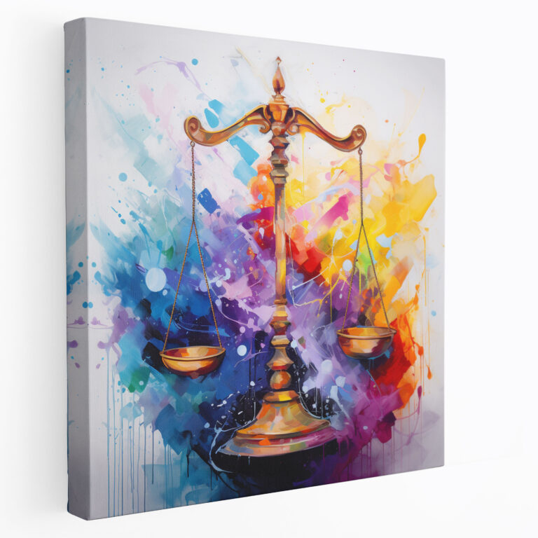 Law Canvas Print - Abstract Scale Of Justice - Law, Law, Canvas, Equity