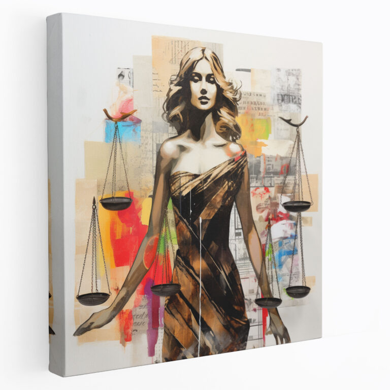 Legal Fusion Canvas Print - Law, Scales Of Justice, Wall Decoration, Mixed Media