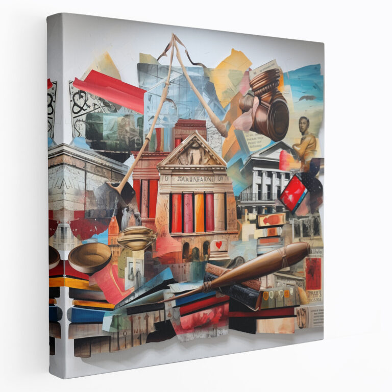 Legal Symbols Mural Canvas Print - Law, Collage-Style, Legal Books, Canvas