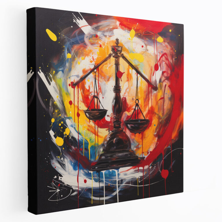 Justice Brushstrokes Canvas Print - Law, Home Decoration, Canvas, Justice Brushstrokes