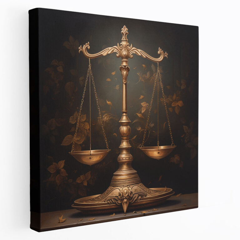 Vintage Scales Of Justice Canvas Print - Law, Wall Art, Wall Decoration, Vintage