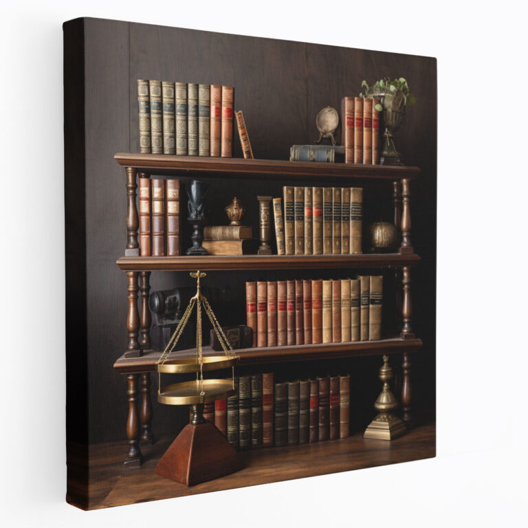 Vintage Law Library Canvas Print - Law, Law Books, Wall Decoration, Gavel