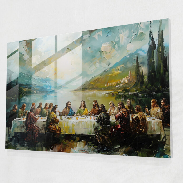 Leonardo Da Vinci Glass Print - Last Supper Scene - Leonardo Da Vinci, Leonardo Da Vinci, Wall Decoration, Modern Art