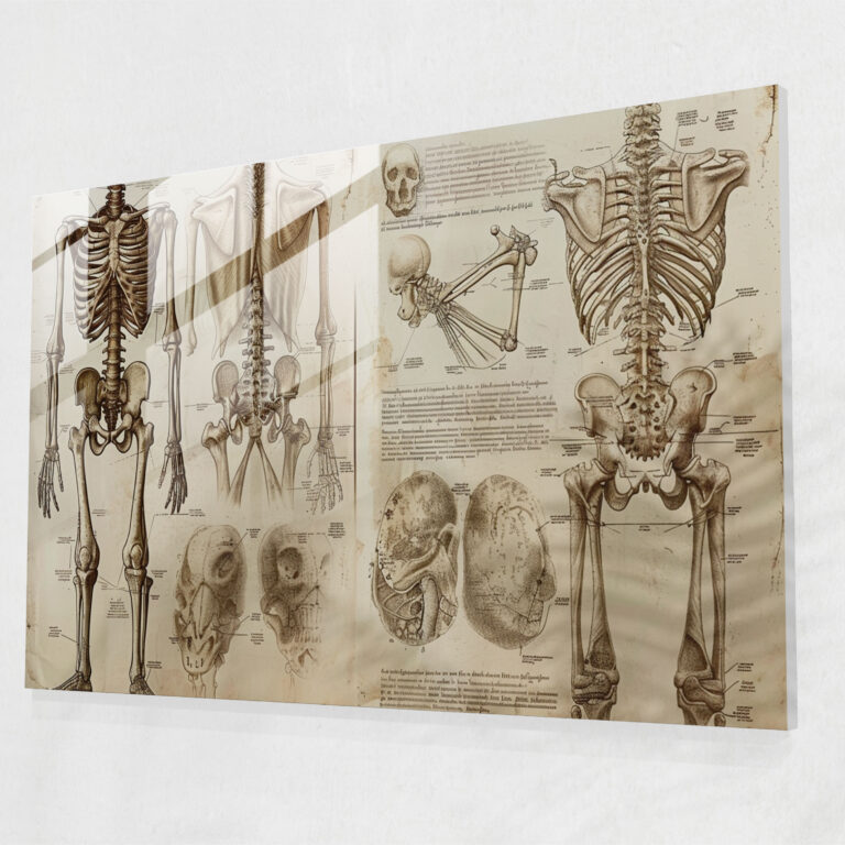 Leonardo Da Vinci Glass Print - Human Anatomy Studies - Leonardo Da Vinci, Wall Decoration, Modern Art, Leonardo Da Vinci