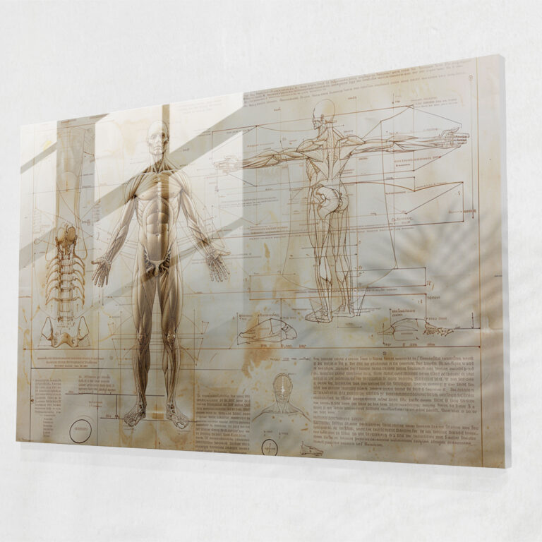 Leonardo Da Vinci Glass Print: Human Proportions Study - Leonardo Da Vinci, Leonardo Da Vinci, Home Decoration, Glass Art