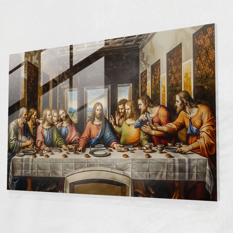 Leonardo Da Vinci Glass Wall Art - Leonardo Da Vinci, Glass Wall Art, Glass Art, Wall Decoration