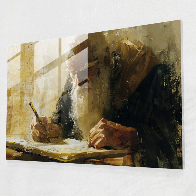 Leonardo Da Vinci Glass Print Wall Art - Leonardo Da Vinci, Wall Decoration, Glass Art, Home Decoration
