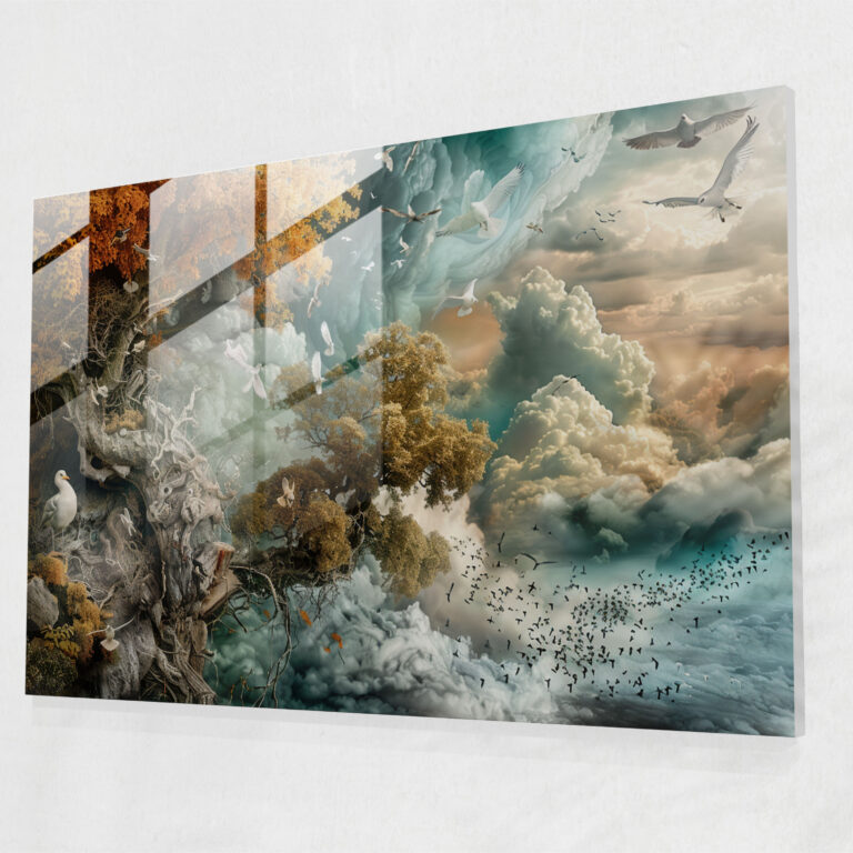 Dreamlike Nature Glass Print Home Decoration - Leonardo Da Vinci, Leonardo Da Vinci, Wall Decoration, Glass Wall Art