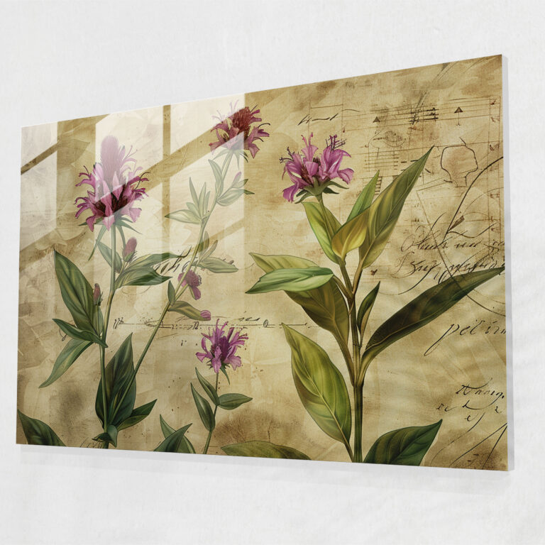 Leonardo Da Vinci Home Decoration: Botanical Illustration - Leonardo Da Vinci, Glass Art, Home Decoration, Leonardo Da Vinci