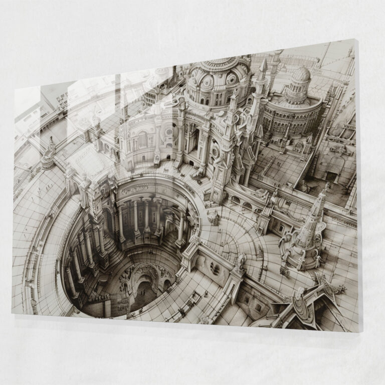 Intricate Leonardo Da Vinci Glass Print - Leonardo Da Vinci, Wall Decoration, Leonardo Da Vinci, Modern Art