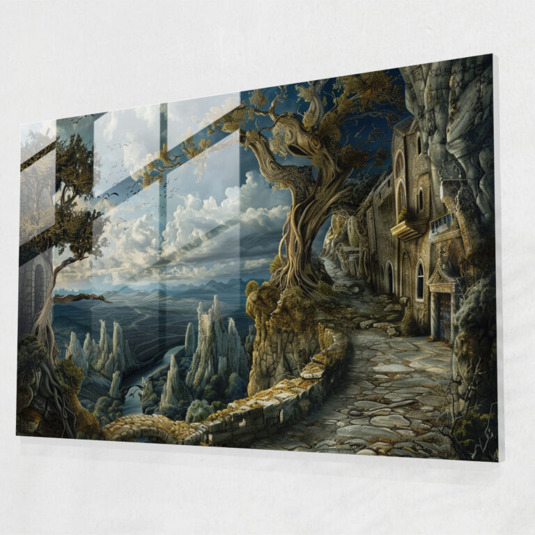 Surreal Leonardo Da Vinci Glass Print - Leonardo Da Vinci, Modern Art, Glass Wall Art, Wall Decoration
