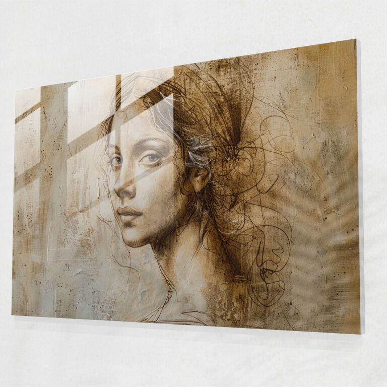 Leonardo Da Vinci Glass Print - Leonardo Da Vinci, Modern Art, Glass Wall Art, Glass Print